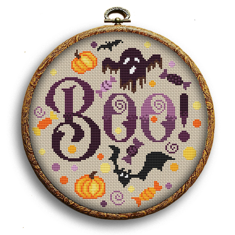 Boo! Halloween cross stitch Pattern PDF-Instant download
