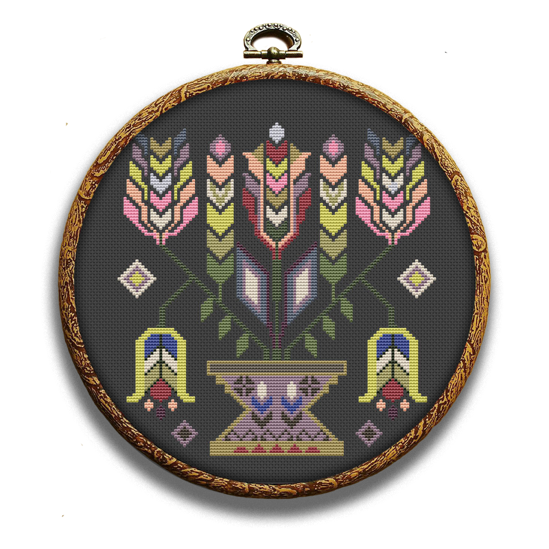Moldavian Life Tree cross stitch pattern. Life tree sampler