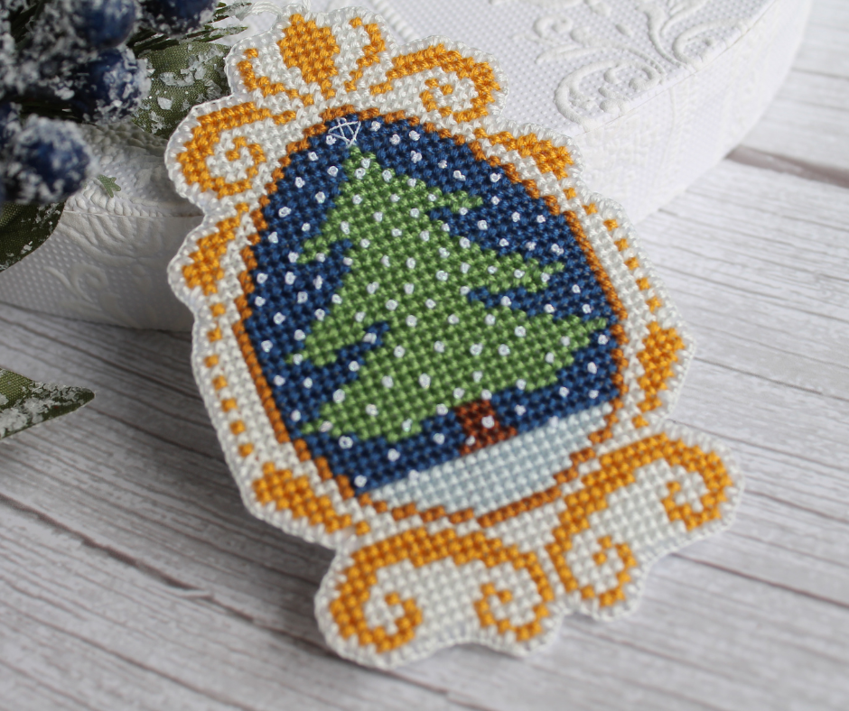 Classic Christmas Tree Ornament Cross-Stitch Pattern