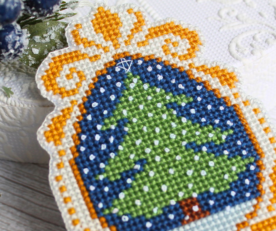 Classic Christmas Tree Ornament Cross-Stitch Pattern
