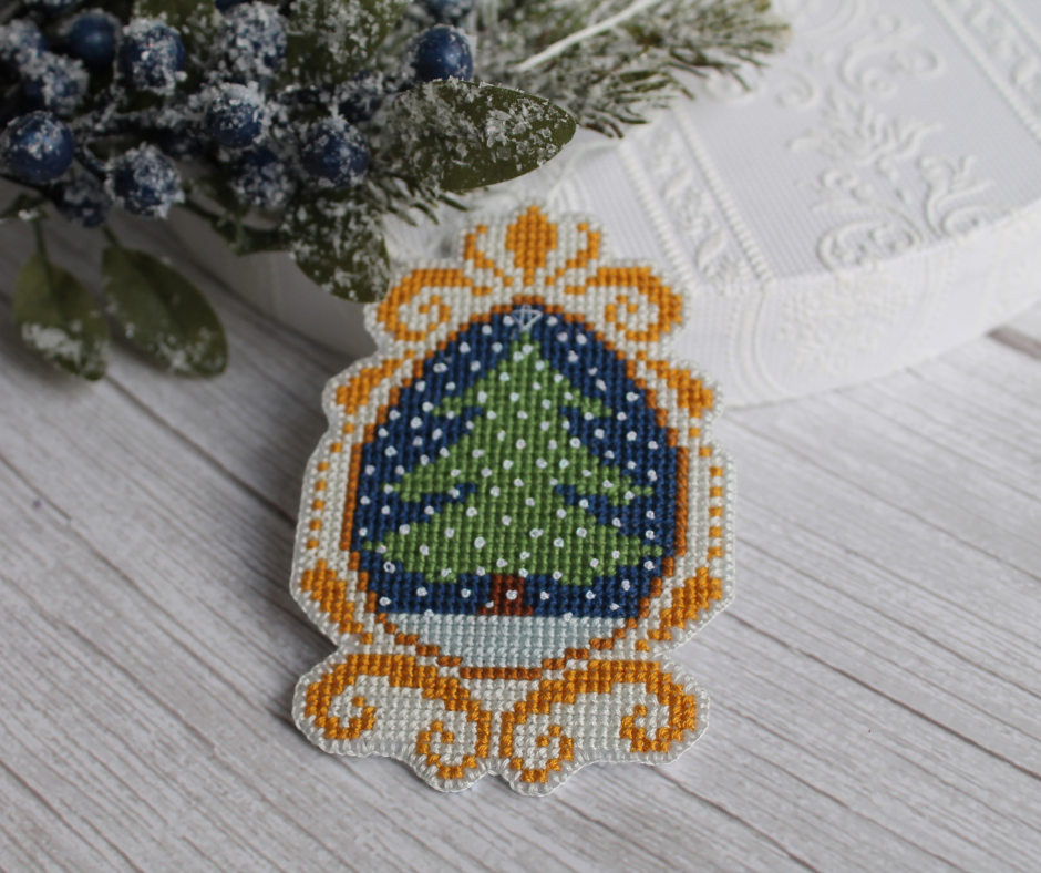 Classic Christmas Tree Ornament Cross-Stitch Pattern