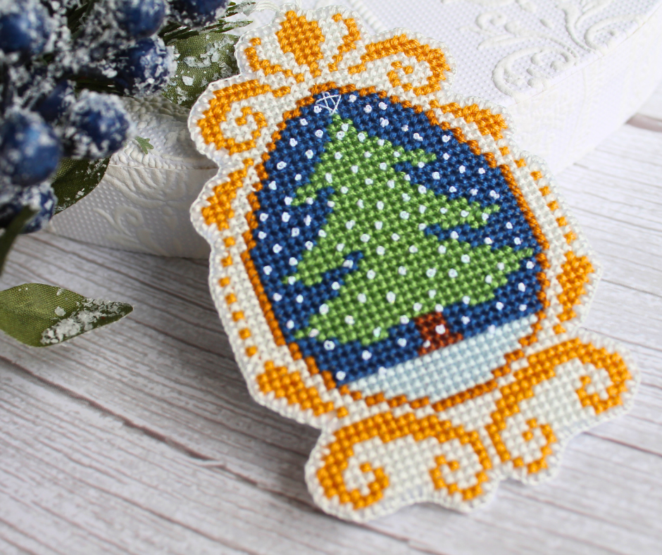 Classic Christmas Tree Ornament Cross-Stitch Pattern