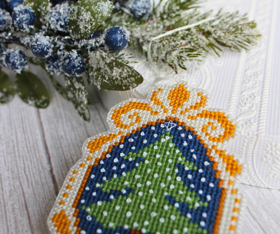 Classic Christmas Tree Ornament Cross-Stitch Pattern