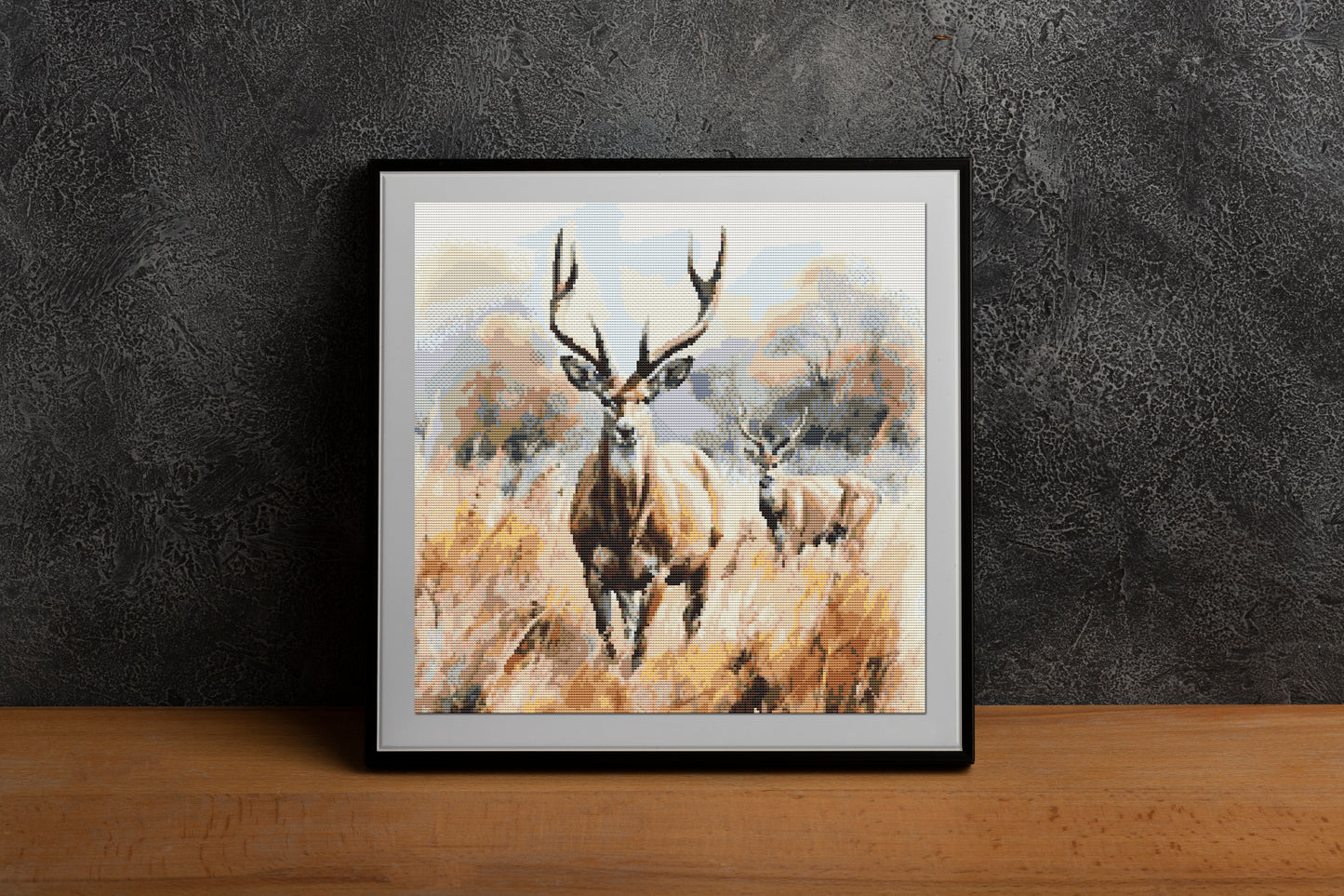 Deer in Savanna Cross Stitch Pattern - Wildlife Embroidery PDF, DIY Nature Decor for All Levels