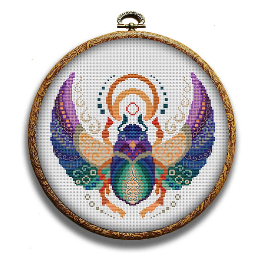 Egyptian Scarab Bug Cross Stitch Pattern PDF Download