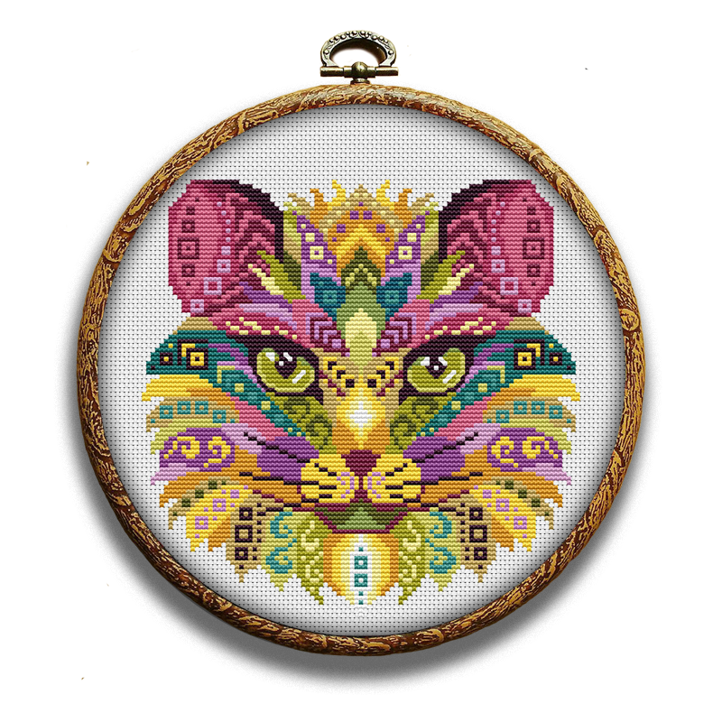 Mandala Cat Cross Stitch Pattern - Stitched Modern