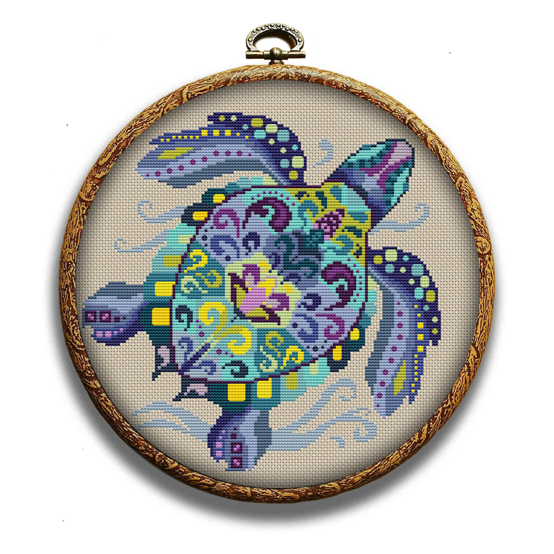 Swirl sea turtle cross-stitch kit by Happy x craft