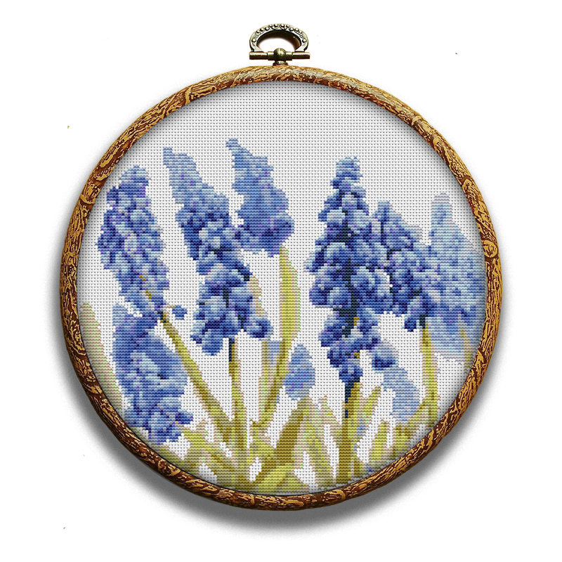 Bluebells spring flowers cross-stitch pattern by Happy x craft