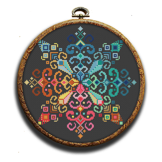 Four season colorful snowflake cross-stitch kit