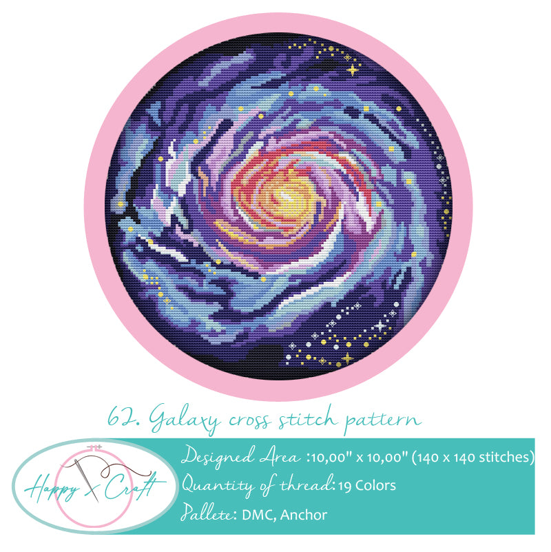 Milky Way Galaxy Cross Stitch Pattern PDF Download