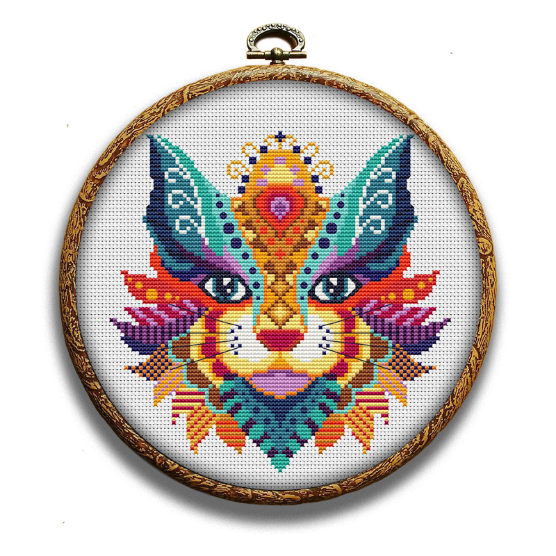 Mandala Cat Cross Stitch Pattern - Stitched Modern