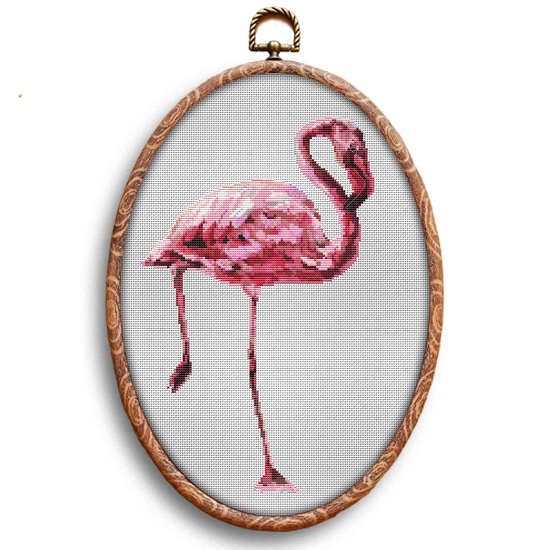 Flamingo cross-stitch pattern by Happy x craft