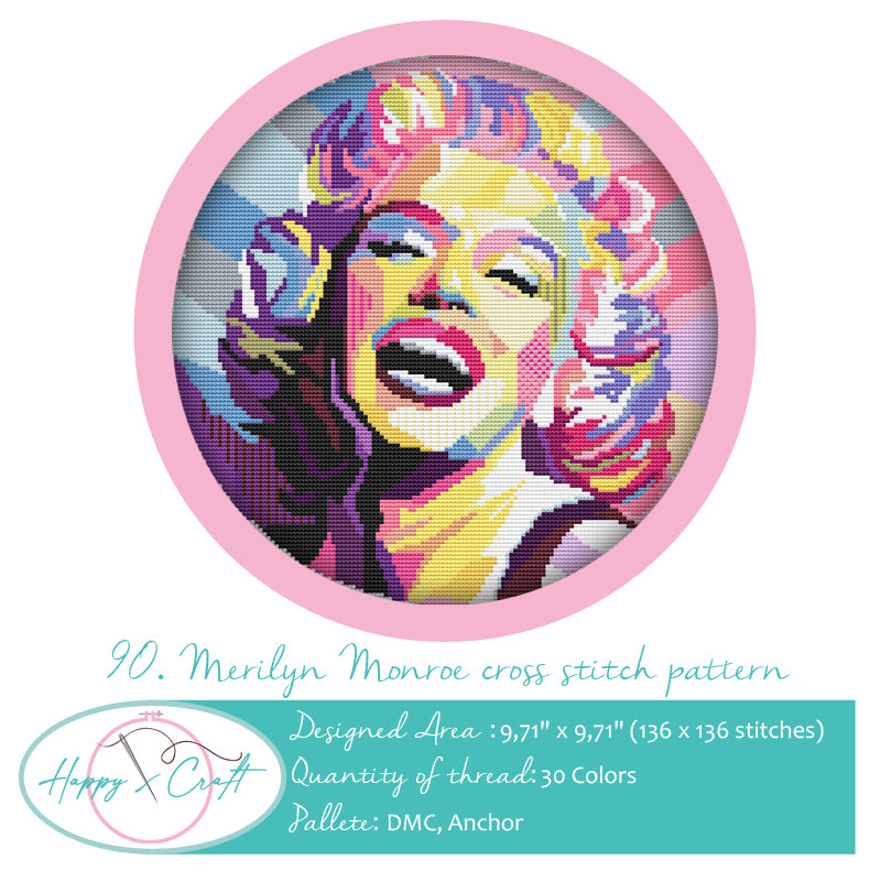 Marilyn Monroe Unique Counted Cross Stitch Kit