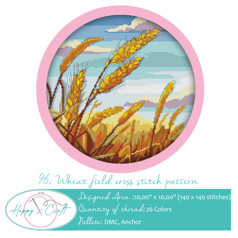 Wheat field Cross Stitch Pattern PDF Download