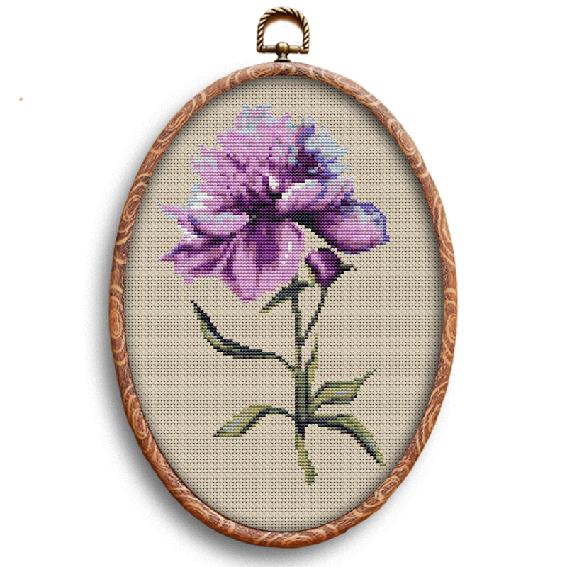 Pink Peony cross-stitch pattern by Happy x craft