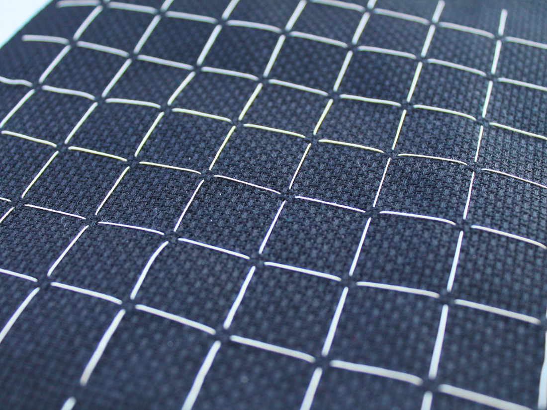 Grid on cross stitch fabric Aida