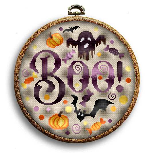Boo! Halloween cross stitch Pattern PDF-Instant download