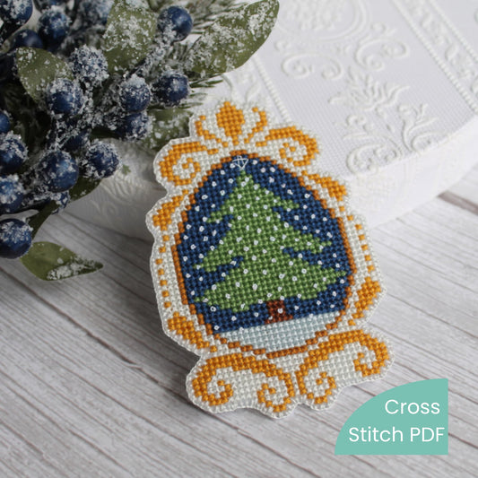 Christmas tree ornament cross stitch pattern