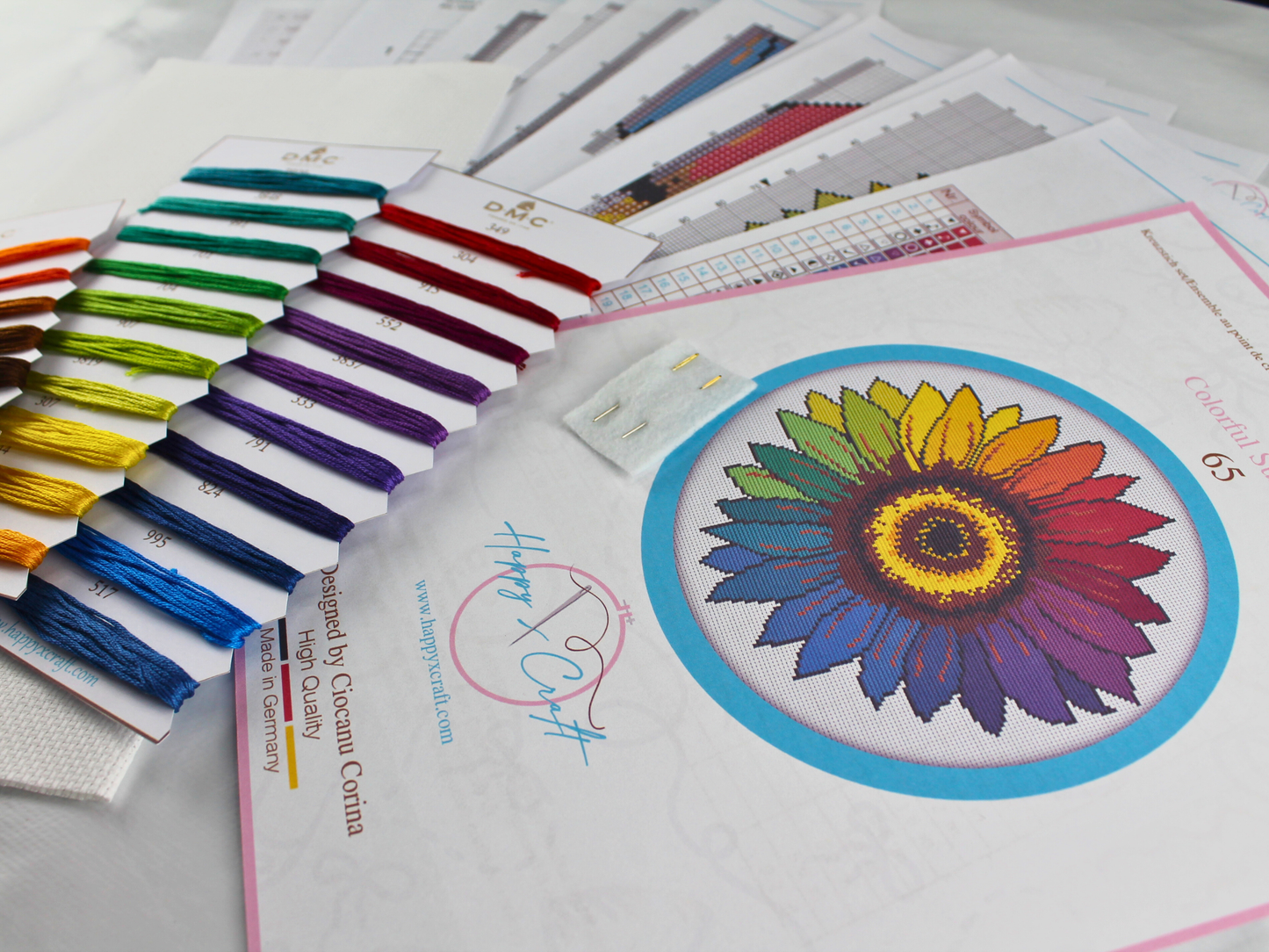 Colorful Sunflower Counted Cross Stitch Kit Set