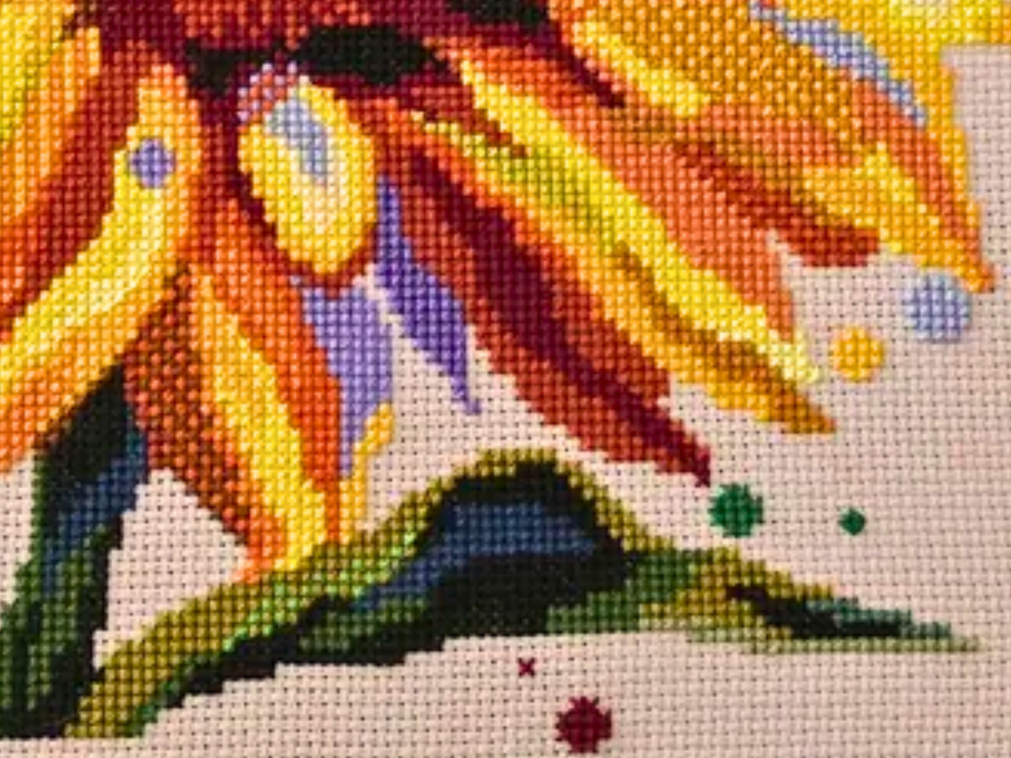 Kreuzstich Vorlage Sonnenblume PDF – Einfaches buntes Stickmuster für Anfänger | Sofortiger Download