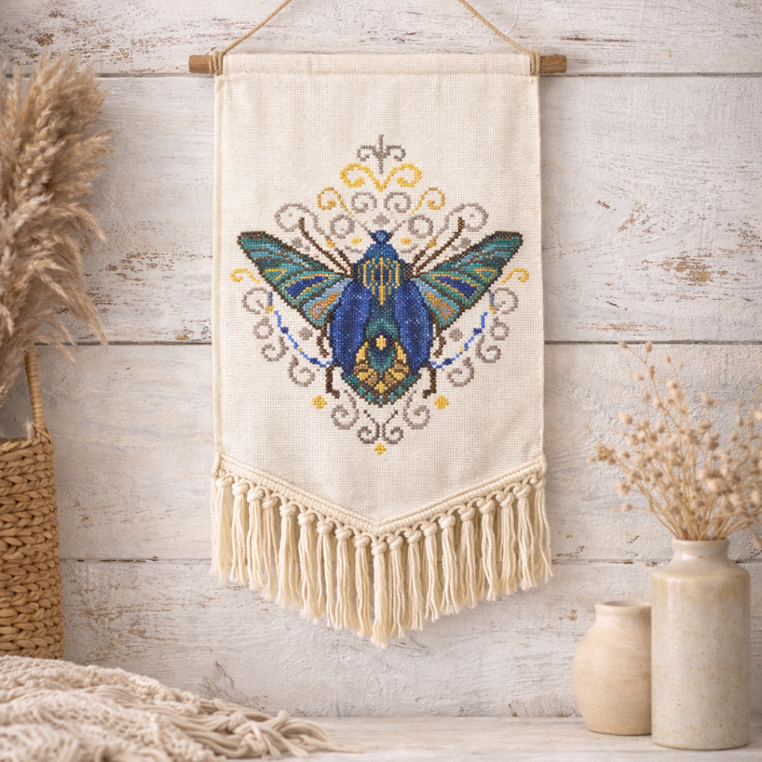 Colorful June Bug cross stitch pattern PDF