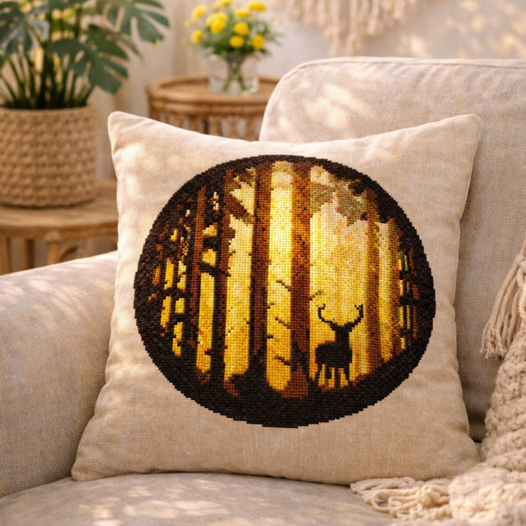 Cross Stitch Pattern Deer in Forest PDF – Woodland Embroidery Chart, N ...