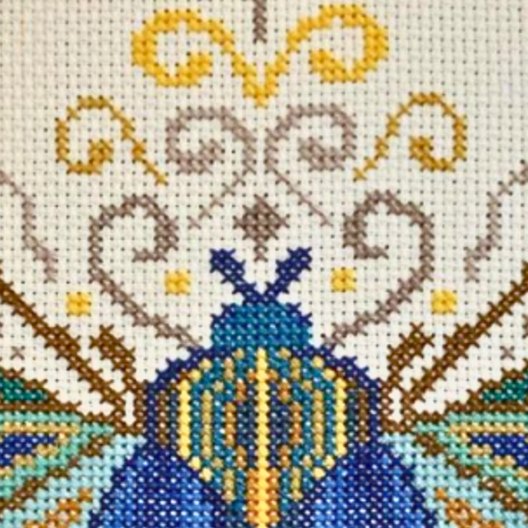 June bug detail cross stitch 2