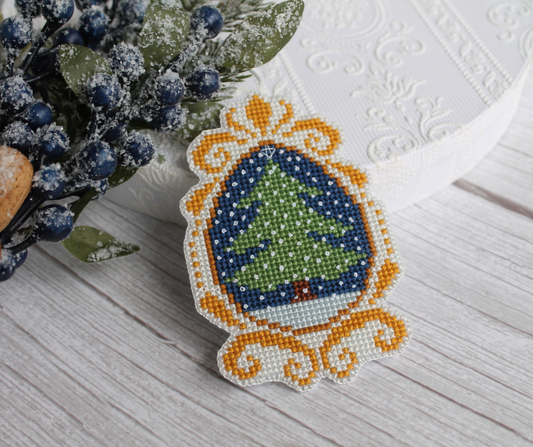 Classic Christmas Tree Ornament Cross-Stitch Pattern