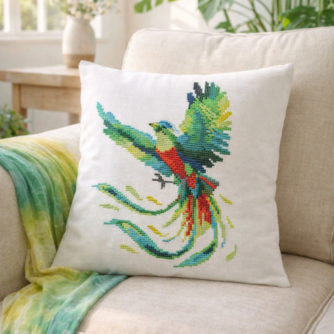 Quetzal Bird Cross Stitch Pattern PDF – Tropical Wildlife