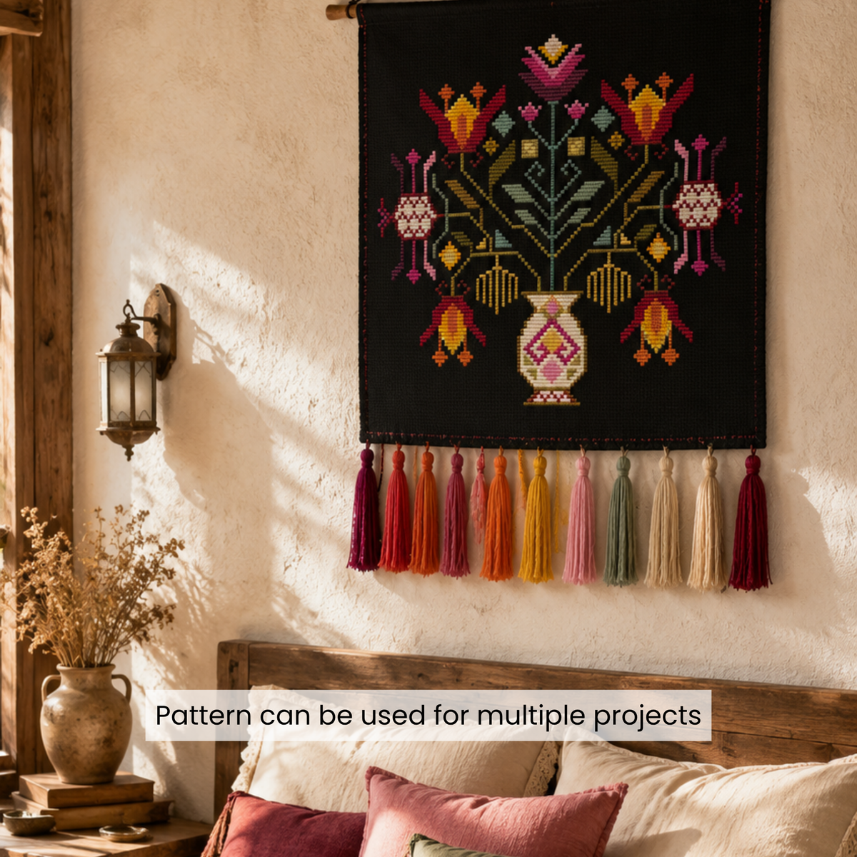 Blooming Folk Garden Cross Stitch Pattern PDF – Floral Folk Embroidery Chart, Traditional Inspired Needlework