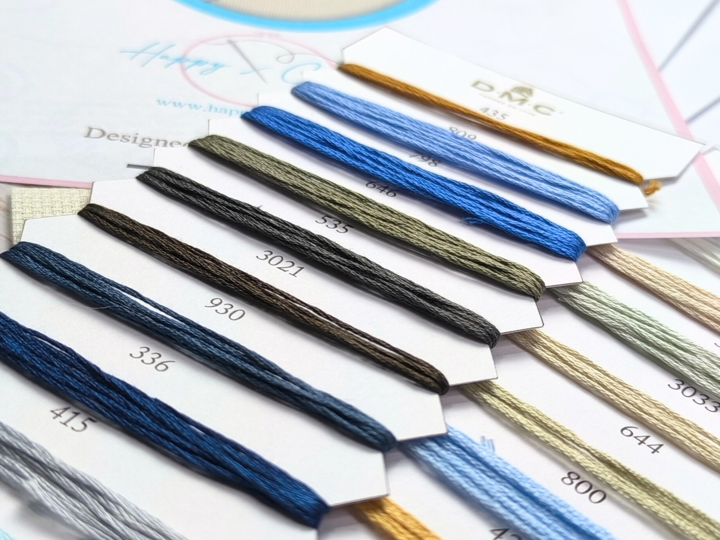 Cross Stitch Kit Western Blue Bird – Complete Embroidery Set with DMC Threads & Pattern | Nature Bird Needlework Kit