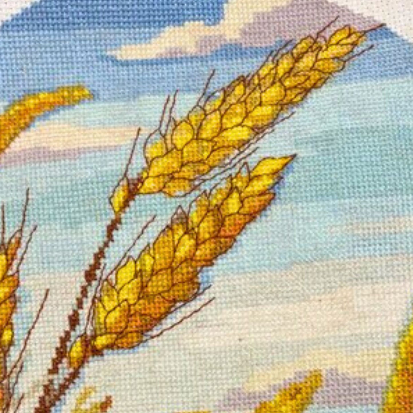 Wheat Field Cross Stitch Pattern PDF | Nature Landscape Embroidery Chart | Golden Field Counted Pattern