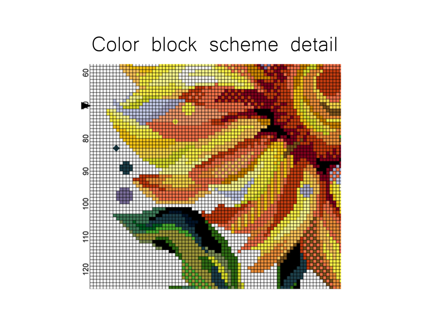 Easy Sunflower cross stitch pattern PDF - Instant Download