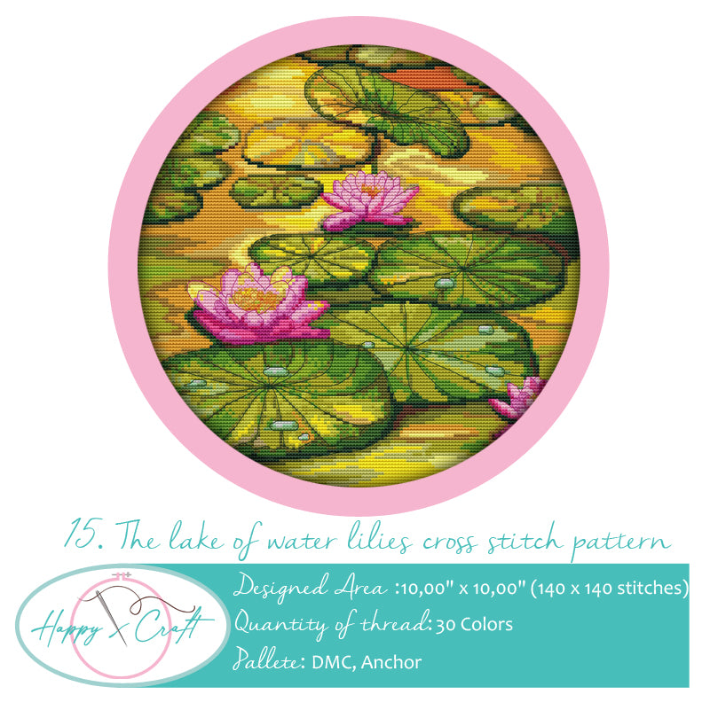 The lake of water lilies Cross Stitch Pattern PDF Download