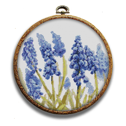 Bluebells spring flowers cross-stitch kit by Happy x craft
