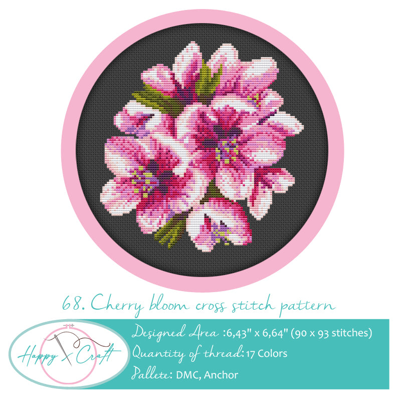 cherry blossom cross stitch pattern download