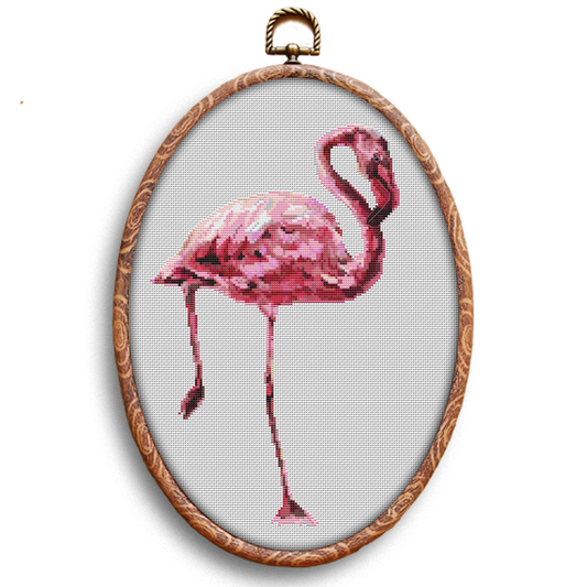 Flamingo cross-stitch pattern by Happy x craft
