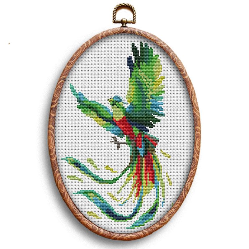 Quetzal bird Guatemala cross-stitch pattern by Happy x craft