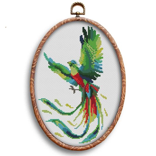 Quetzal bird Guatemala cross-stitch pattern by Happy x craft