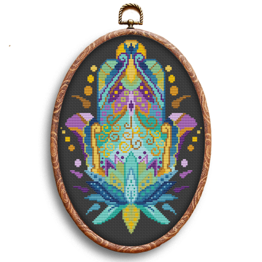 Buddha hand cross-stitch pattern by happy x craft