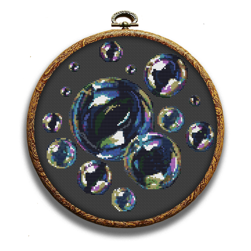 Soap baloons cross-stitch pattern by Happy x craft