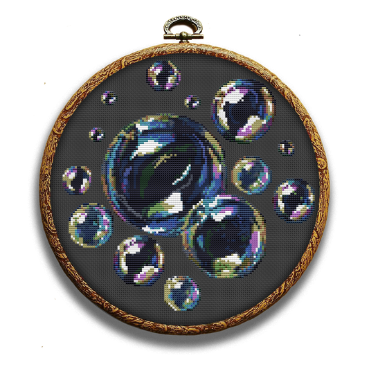 Soap baloons cross-stitch pattern by Happy x craft