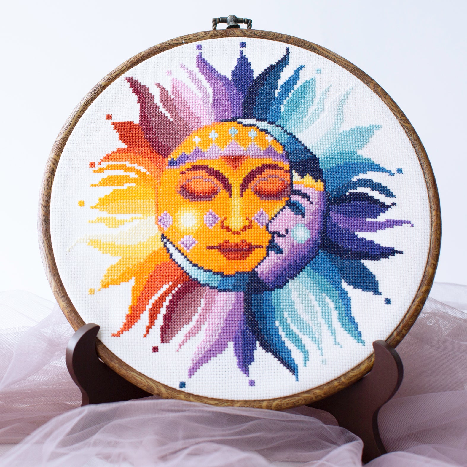 sun and moon cross stitch pattern Happy x craft